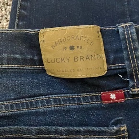 LUCKY BRAND Dark-Med Wash BLUE STRETCH Ankle JEANS * BROOKLYN SKINNY * sz 2 / 26 - Picture 8 of 12